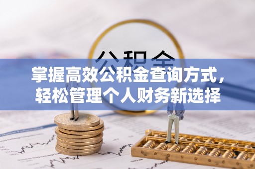 清镇掌握高效公积金查询方式，轻松管理个人财务新选择