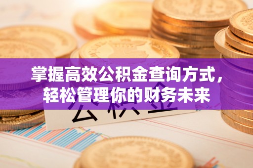 清镇掌握高效公积金查询方式，轻松管理你的财务未来