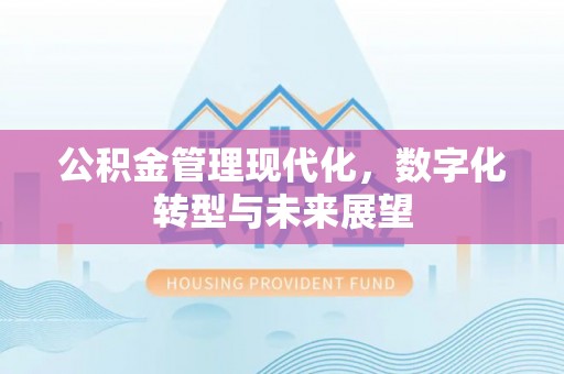 清镇公积金管理现代化，数字化转型与未来展望